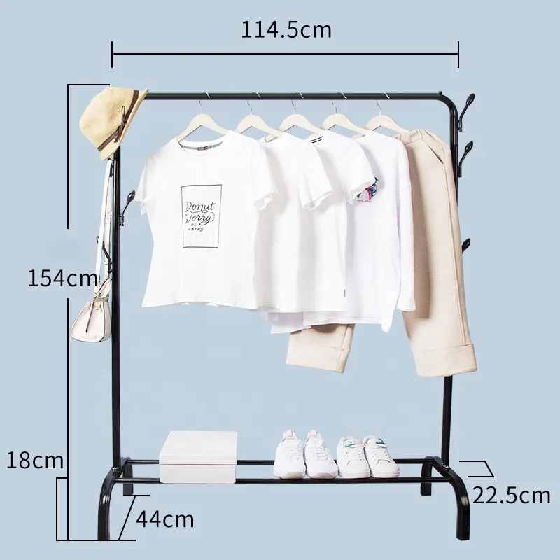 
Simple Trending Heavy Duty Commercial Grade Rolling Clothes Garment Rack With Mesh Storage Shelf 