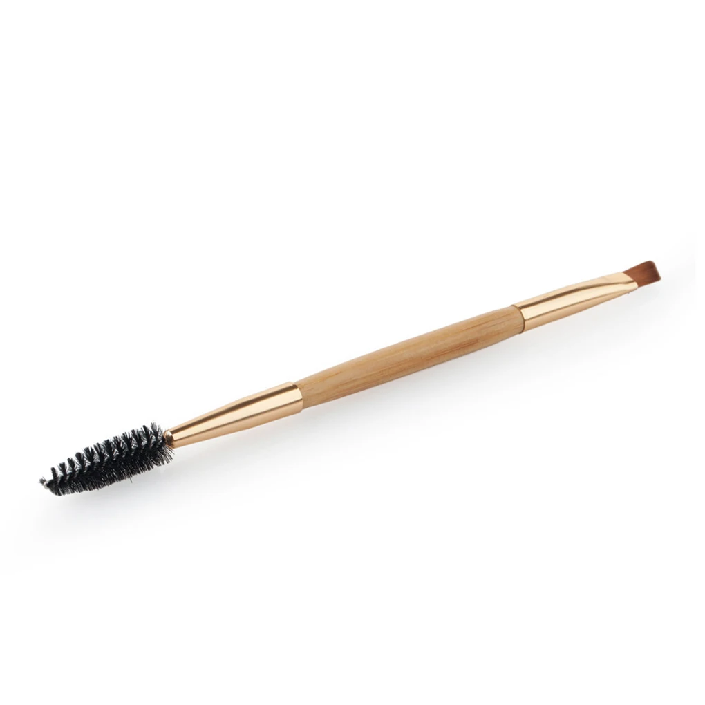 NA014 Bamboo Brushes Double Head Handle Pro Eyelash Eyebrow Brush Makeup Cosmetic Beauty Tool