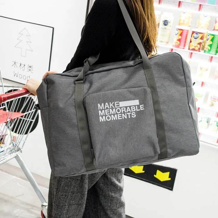 Wholesale customized duffle bag large capacity foldable canvas tote bag for traveling