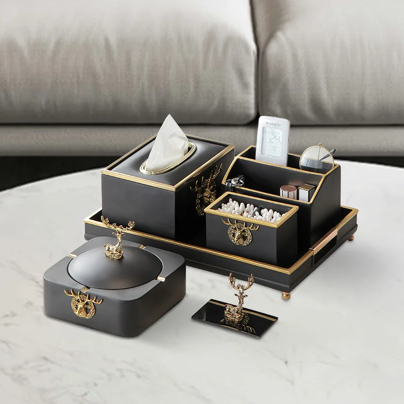 Custom Printed Logo Office Home Luxury Gold Plated Black Glazed Square Ceramic Cigarette Ash Tray Ashtray with Lid