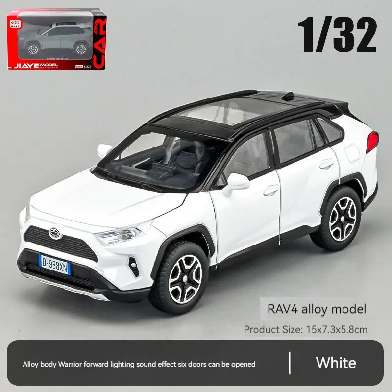 1:32 литая из сплава звук и свет оттягивание Toyota RAV4 под давлением модель игрушечного автомобиля для коллекции подарок детей