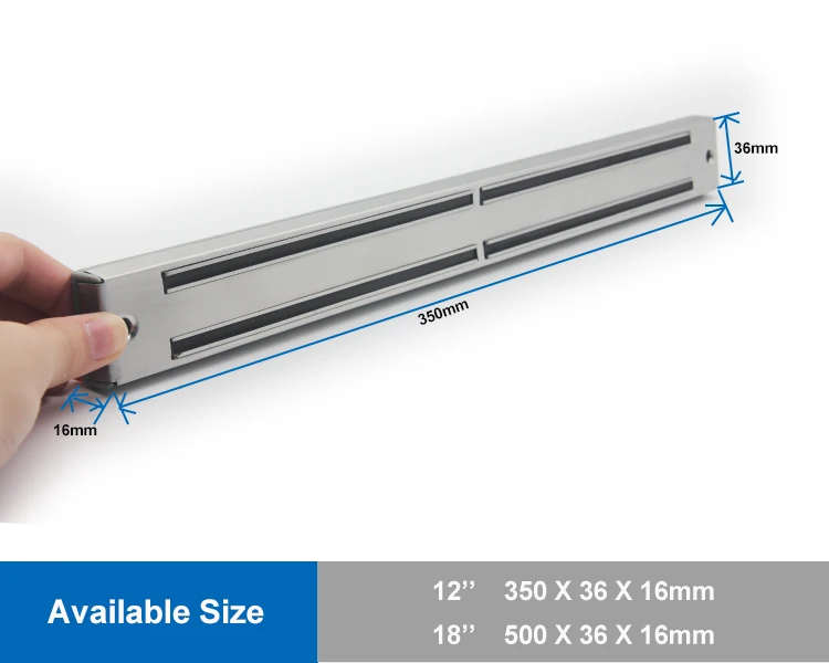 Оптовая продажа; 12 дюймов мощность Магнитное Крепление для ножей подставка для ножей из нержавеющей стальной магнитный держатель ножа для стены