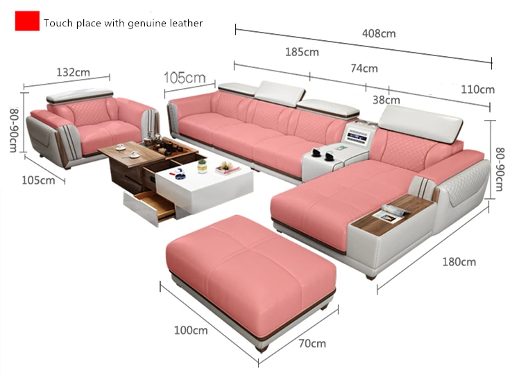 Living room furniture Leisure Modular Leather Sofa Comfortable Durable Deep Sofa Contemporary Sofa Set Luxury