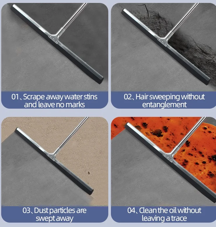 China Household Cleaning Supply Solid One-Piece Foam Rubber Head Floor Squeegee with Double Foam Rubber Floor Squeegee