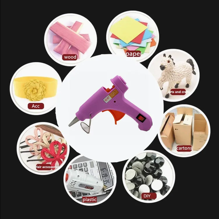 
High quality electric hot melt glue gun 20w Mini Color hot melt glue gun With 7mm Glue Stick 