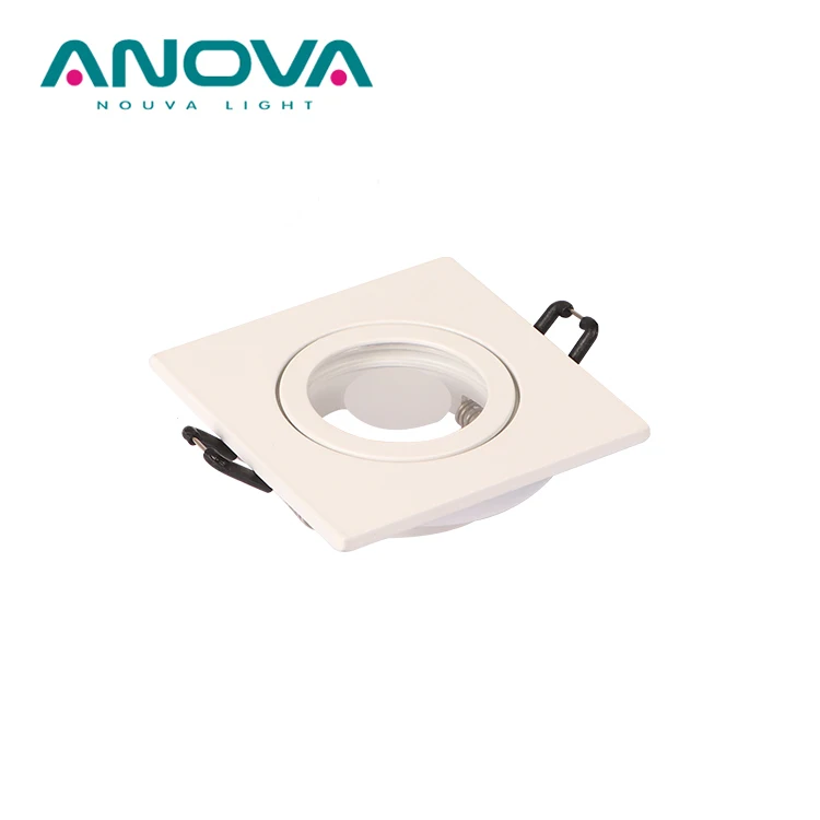 Aluminum Led Downlight Housing MR16 GU10 lamp Recessed IP44 Square White led Spot Light frame