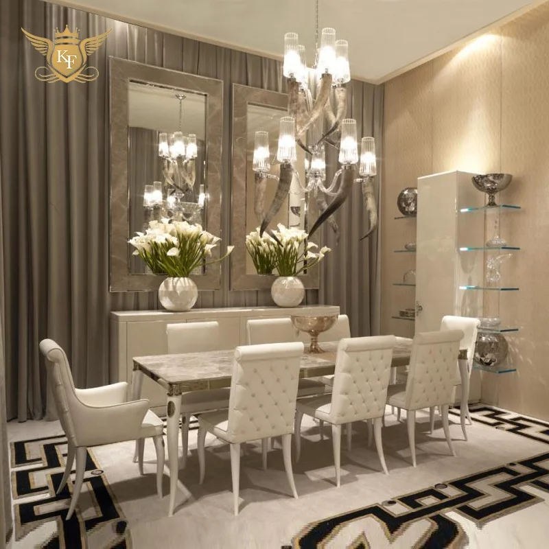 Manufacturer Wholesale Modern Light Luxury Long Marble Dining Table