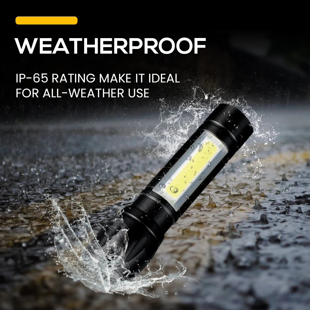  Новый водонепроницаемый светодиодный фонарик с перезаряжаемым от USB аккумулятором портативный боковой мини-фонарик зумом