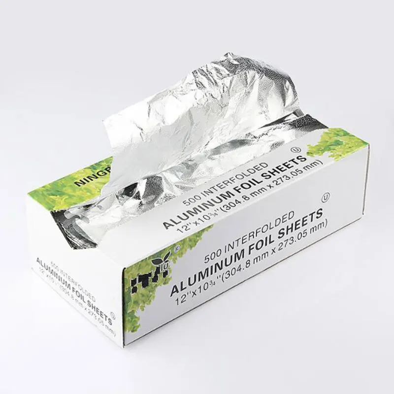 Aluminum Interfiled Foil Pop Up Sheets for Food Wraps for Restaurants Food Service Interfolded Pop-Up Foil Sheets