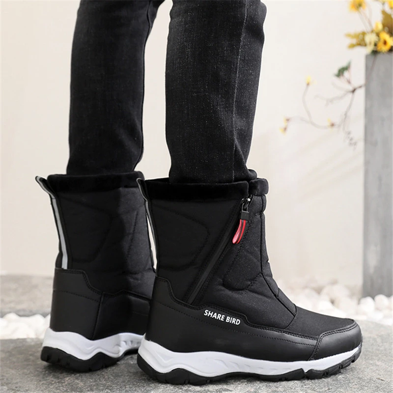 Мужские зимние теплые ботинки с плюшевой подкладкой, водонепроницаемые Нескользящие ботинки с логотипом на заказ, обувь для скалолазания, 2021