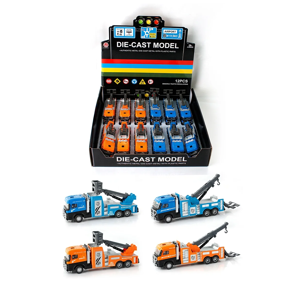 XINYU Truck Toy Die-cast Metal Scale Model Fire Rescue Transport Engineering Pullback