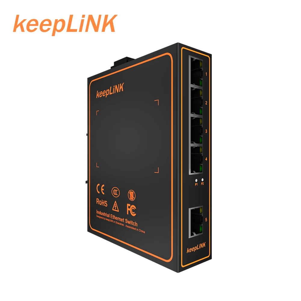 Mini 5 ports industrial switches 10/100/1000 ip40 dinrail outdoor unmanaged gigabit ethernet poe switch factory wholesale