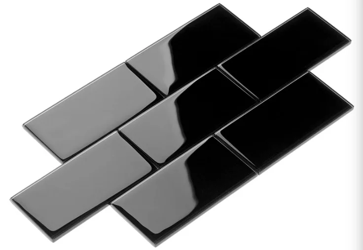 Плитка Метро 2*4 черная стеклянная плитка мозаика для ванной кухни