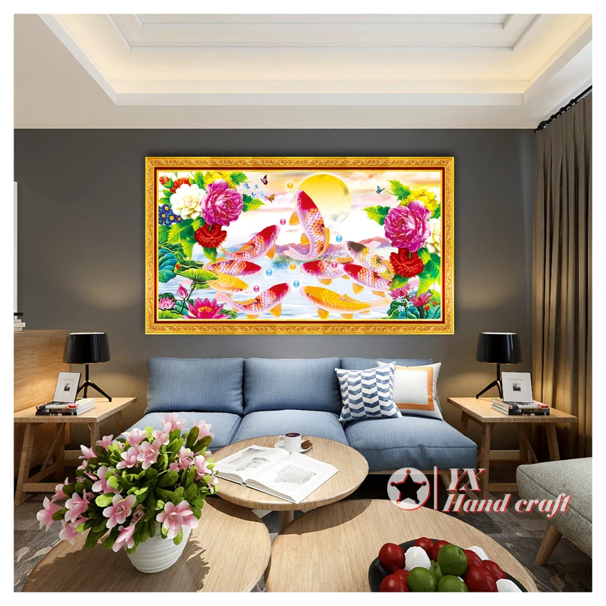 2022 High Quality Needlework printed cross stitch, colorful village scenery diy cross stitch kits