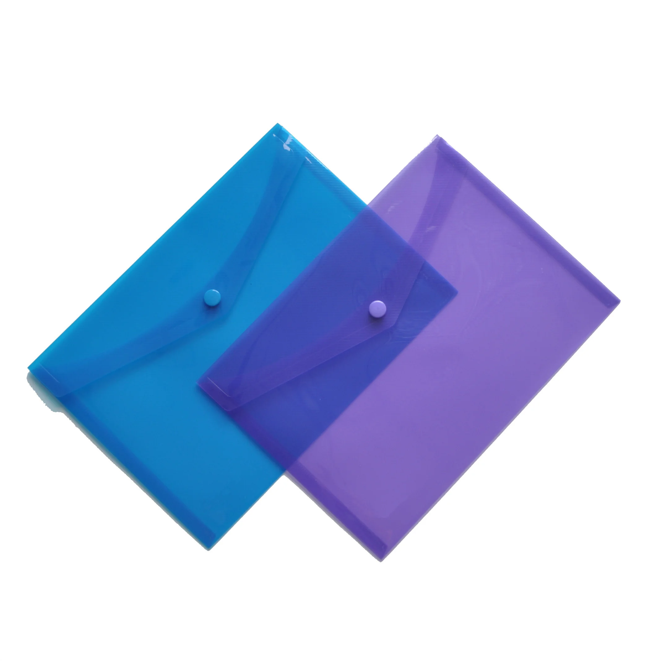 Plastic Envelope Clear Poly Pockets Folder, A4 Letter Size Transparent Docunment Organizer with Snap Button