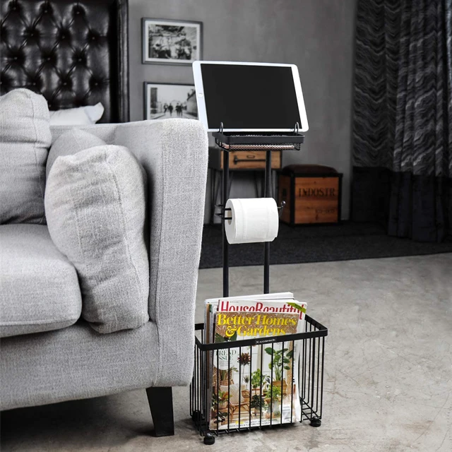 Freestanding Toilet Paper Holder  Toilet Tissue Rack  Tablet Magazine Bathroom Organizer  Bath Tissue Organizer