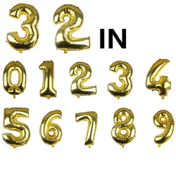 32 Inch Pink Digital Helium Foil For Birthday Party Balloons Number 0 To 9