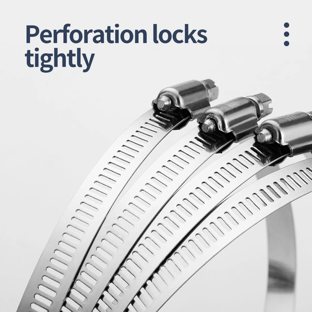 Hot sales perforated american type quick lock 100/150/200mm Stainless Steel Duct Clamp For Inline Fan