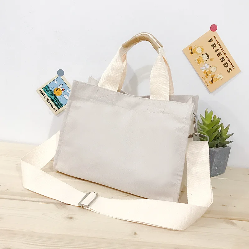 Affordable cloth bags white organic cotton tote bag fashion canvas shoulder bag