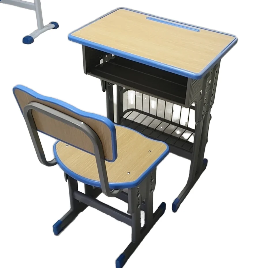 Modern School Desk with Convenient Book Basket Storage for Kids for Home Office or School Use