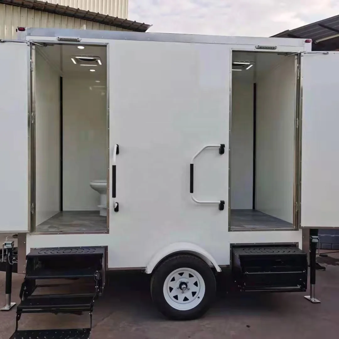 trailer portable toilets mobile plastic Wecare Restrooms Outdoor Mobile Plastic Bathroom Trailer Washroom Camping Toilet