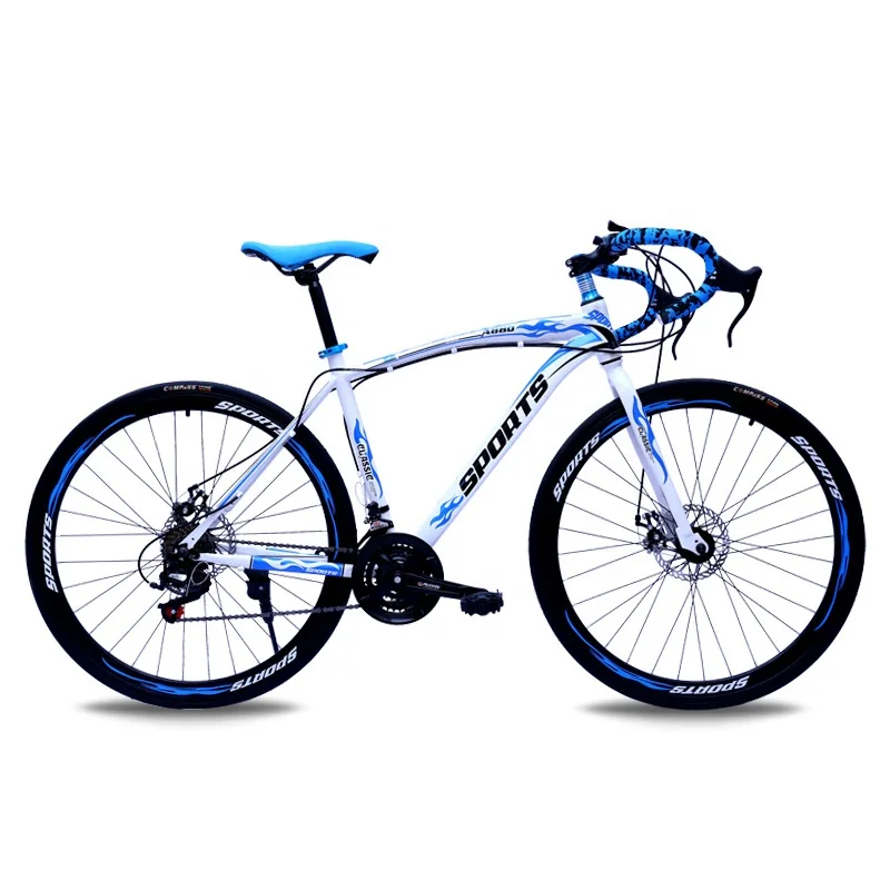 China Factory Wholesale 27 Inch 24 Speed 40 Knife Spoke Wheel Double Disc Brake Crank Adult Bicycle Road Bike