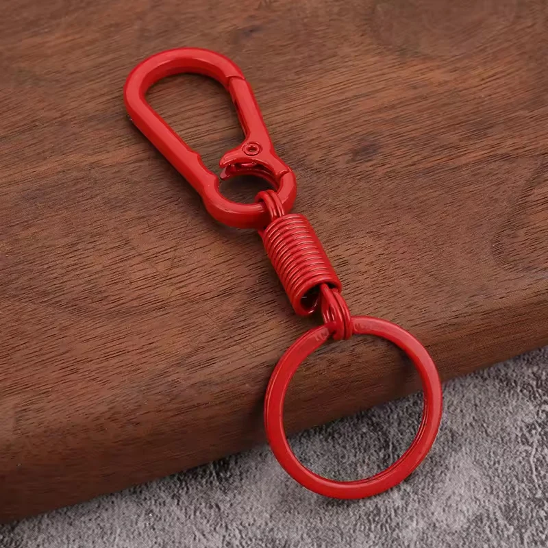 Personalized Creative Minimalist Colorful Spring Key Holder Metal Spring Keychain for Men Women Waist Hanging Buckle Accessories