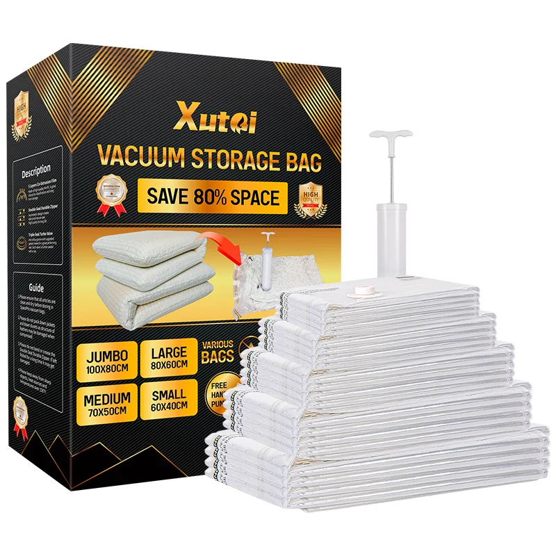 Space Saver Vacuum Compression Storage Bags Plastic Clothes Bag For Cloths and Bedding Closet Organizer