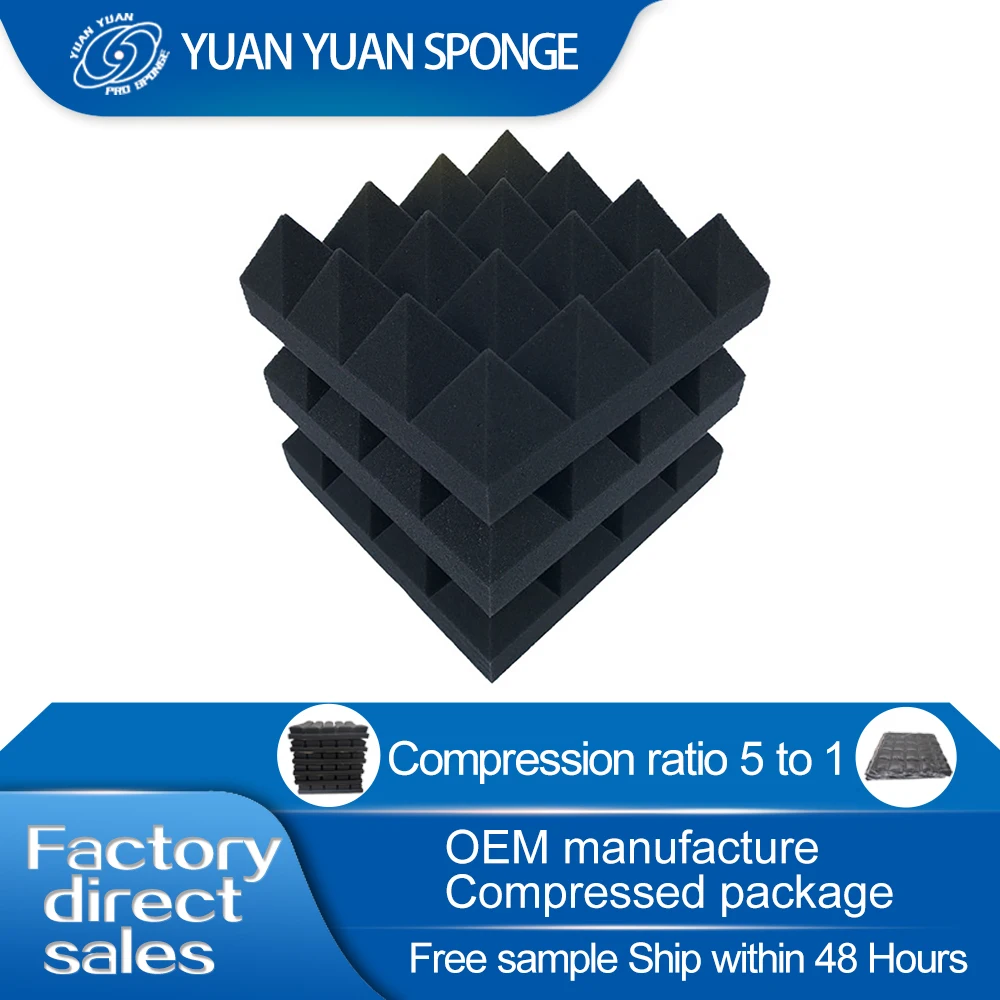  Дунгуань поставщик Звукоизоляционная пенопластовая Пирамида корректирующая пена Звукопоглощающая студия