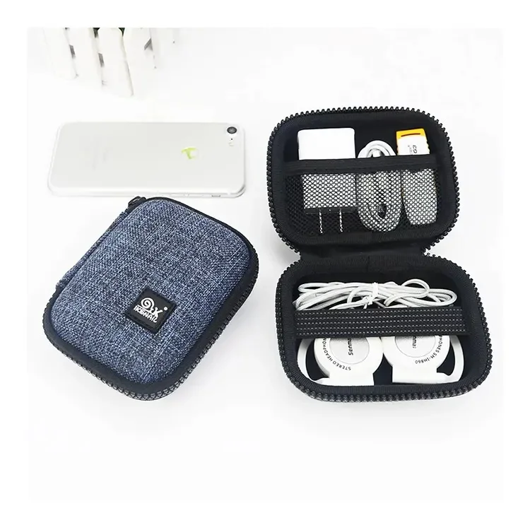 Portable USB Cable Earbuds SD Card Hard Storage Carry Bag EVA Case for Earphone