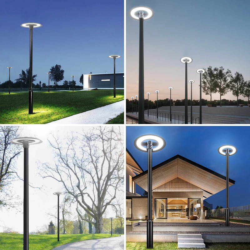 Landscape Light Manufacturer OEM ODM Led Post Top Garden Area Lights Lawn Lamp Yard Decoration UFO shape with bracket pillar lig