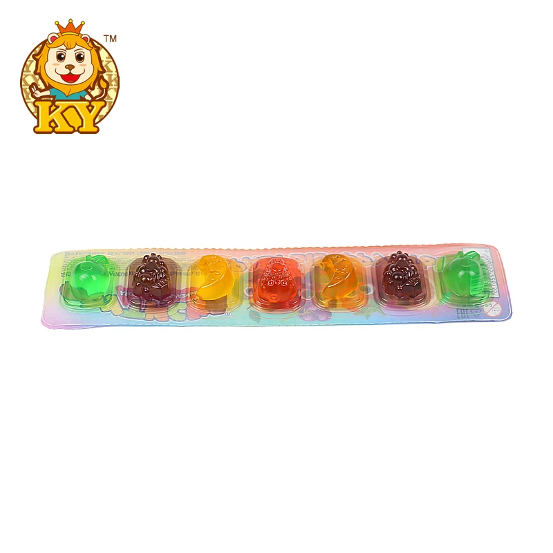 Wholesale custom sweets 7pcs fruit shape jelly&pudding candy