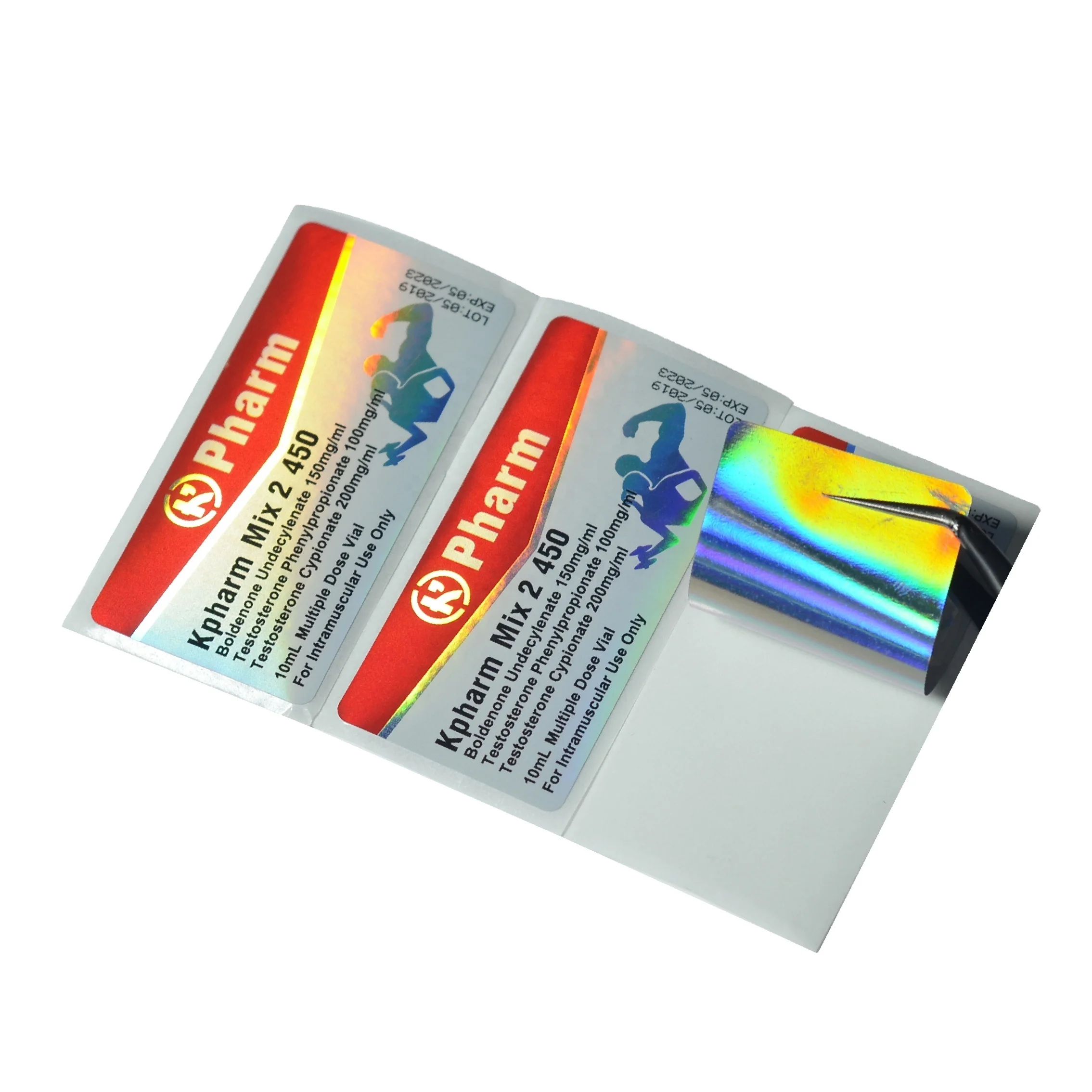 Custom Brand 10Ml Hologram Medical Vial Labels For Steroid