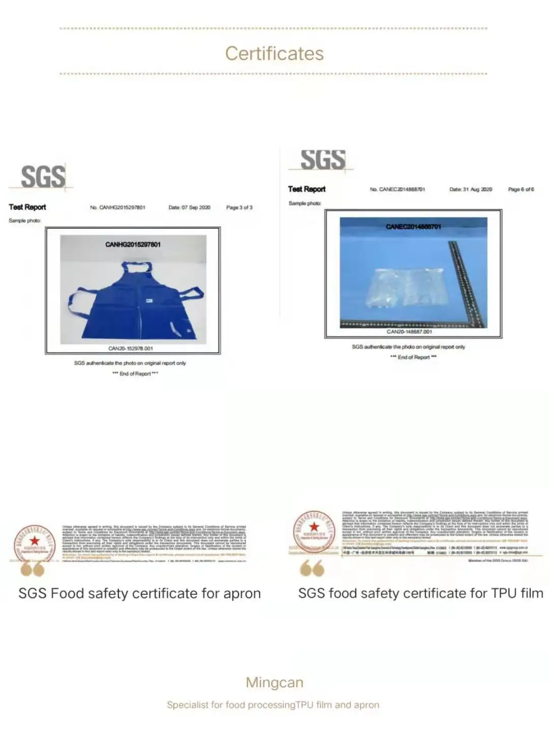 China adult washable waterproof reusable plastic TPU butchers bibs apron