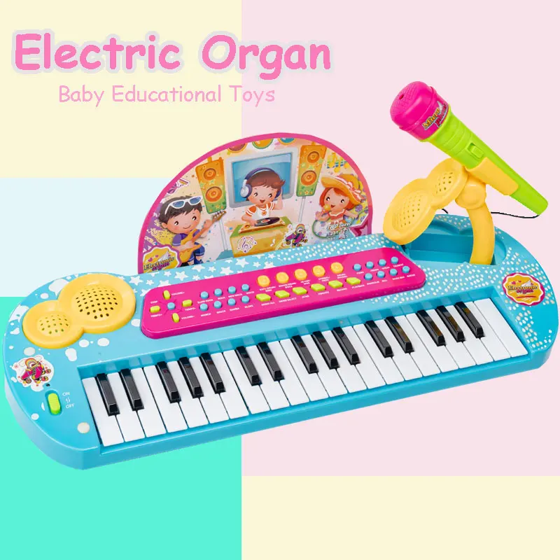 Musical Instruments Children Play Gaming Microphone Toys 37 Key Electric Keyboard Piano Electric Organ For Beginners