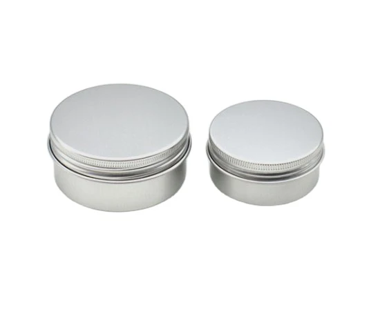 Custom 10g 30ml 50ml 50g 100g 150ml Seamless Aluminium Box Cosmetic Balm Cream Silver Aluminum Tin Cans With Screw Top Lid