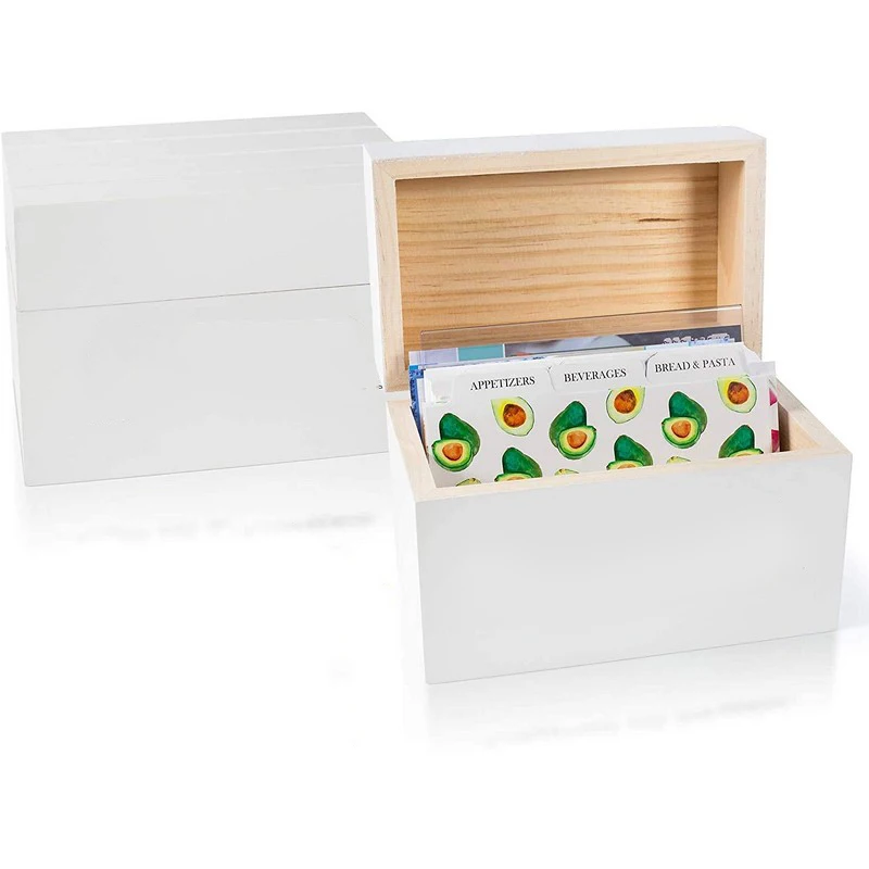 Современная Деревянная Коробка для рецептов в деревенском стиле