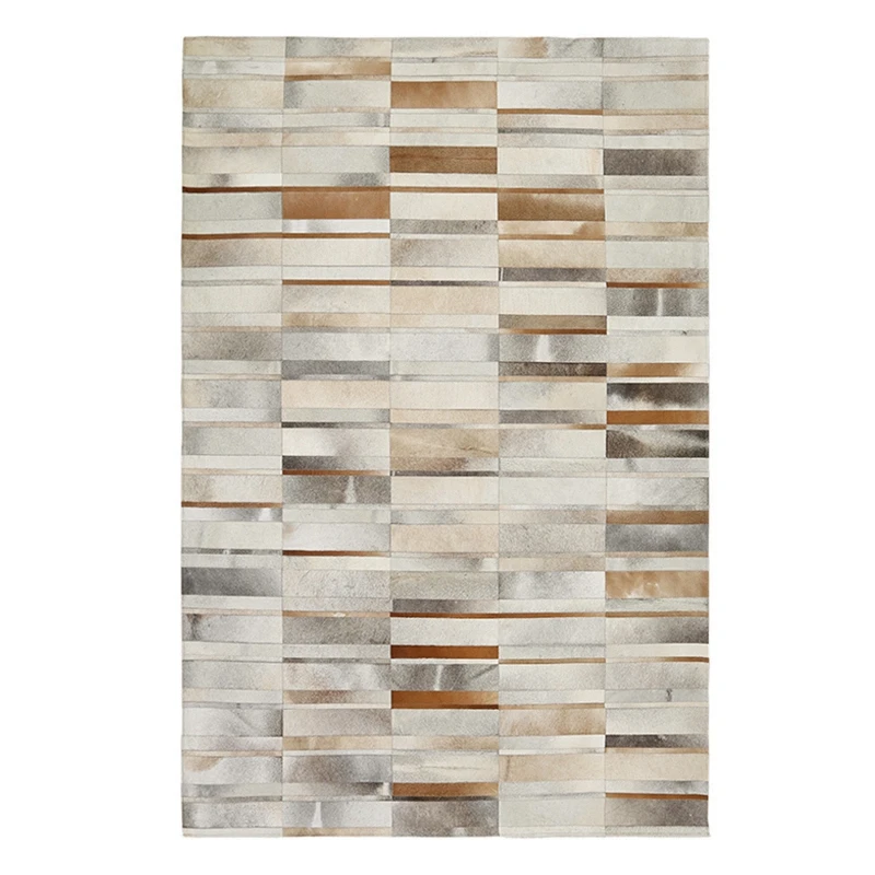 cowhide cow hide leather patchwork carpet rugs mats