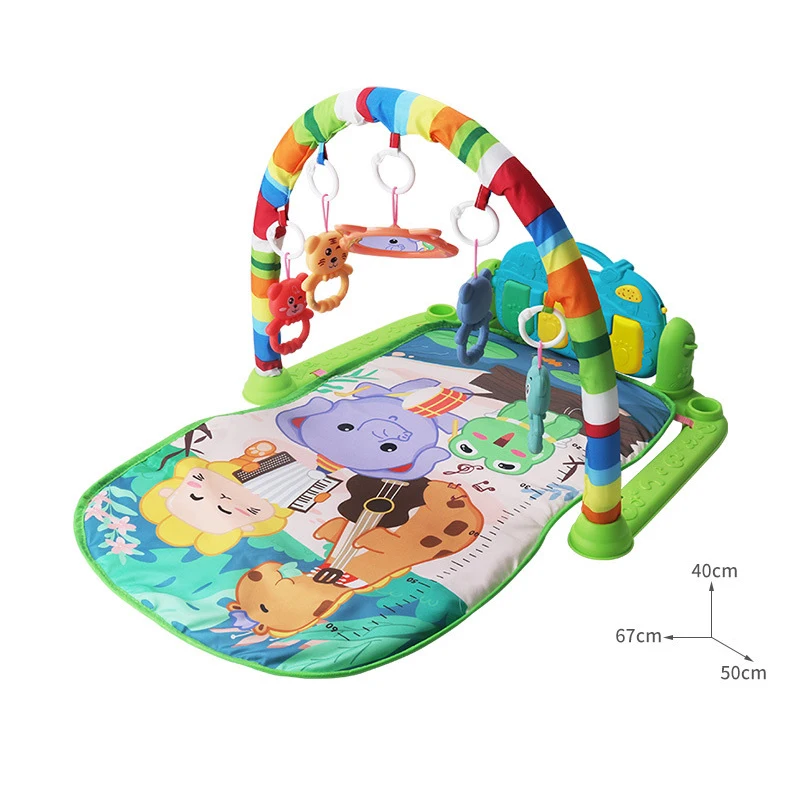 Comfortable Baby Skin-Friendly Colorful Animal Play Mat Baby Activity With Music Piano Game Toy For Newborn Baby