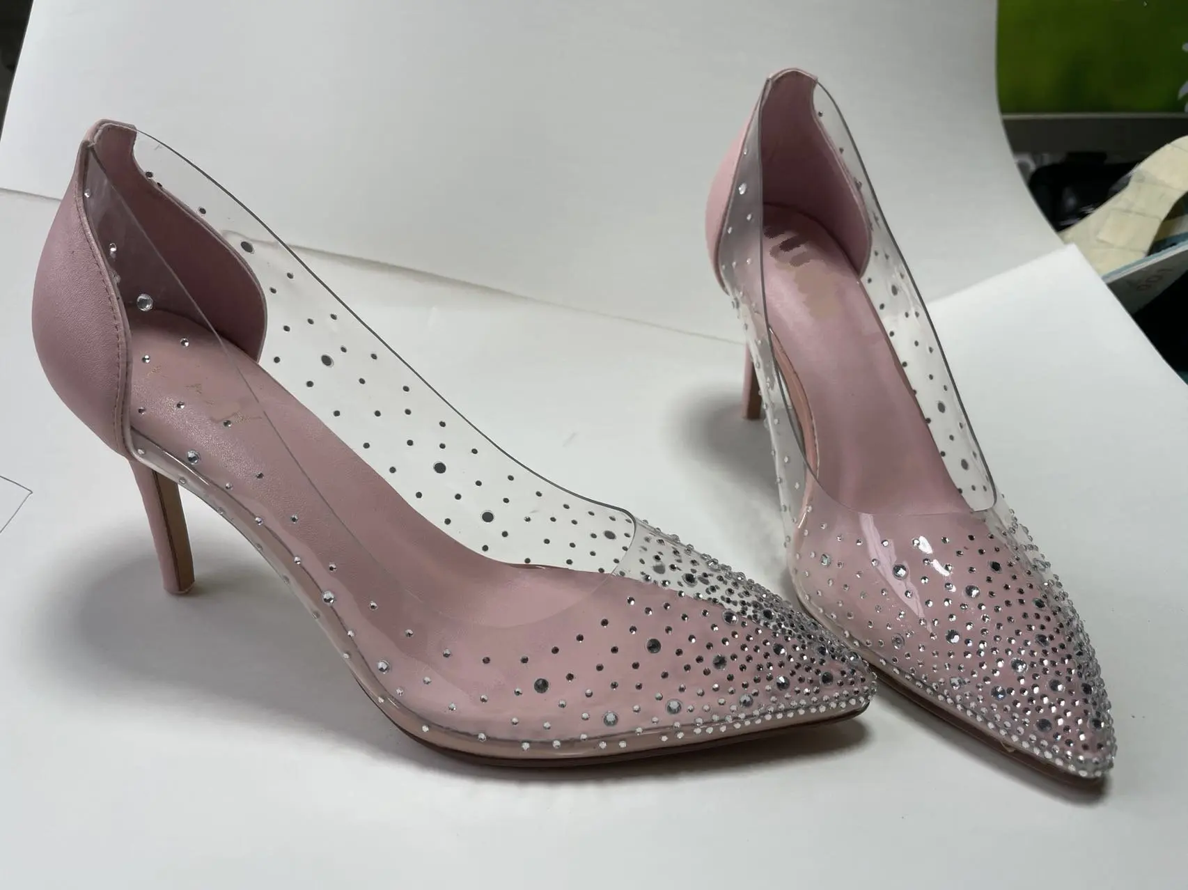 Universe S102 Transparent PVC Crystal  Women Pu pumps High heeled  Women Dress Shoes Wholesale