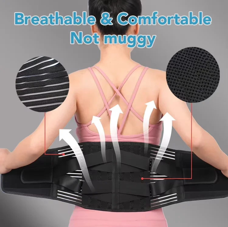 Factory Plus large size neoprene grey girdle pull elastic band strong waist brace lumbar support belt for men women