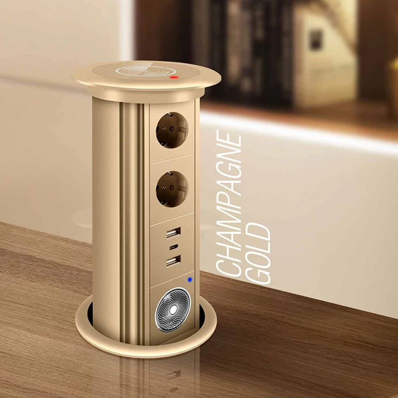 Desktop lifting socket intelligent electric tabletop wireless charging American standard lifting socket