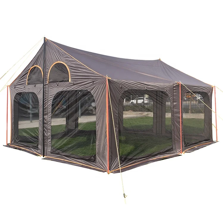 Outdoor camping tent with party canopy space super sunscreen, rain and mosquito-proof tent