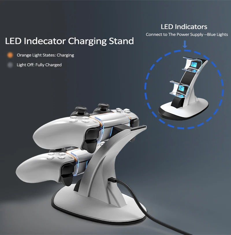 Portable Game Accessories Dual USB PlayStation 5 Controller Fast Wireless Seat Chargers Dock Station PS5 Pad Controller  Charger