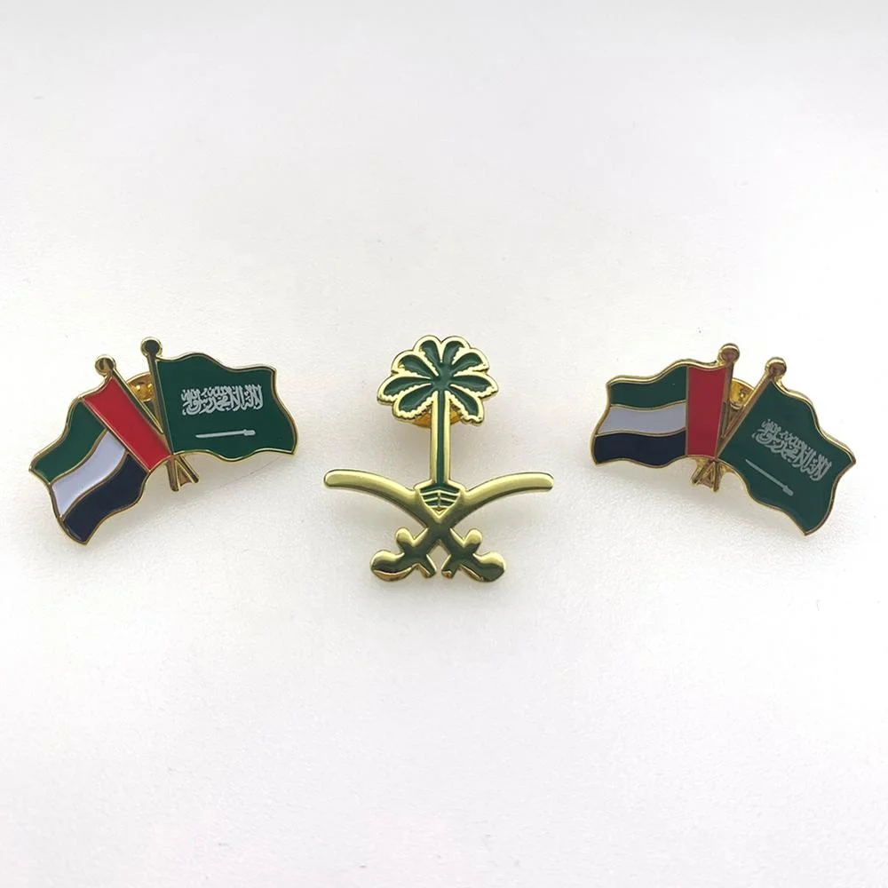Hot sale flag label pin for Saudi Arabia