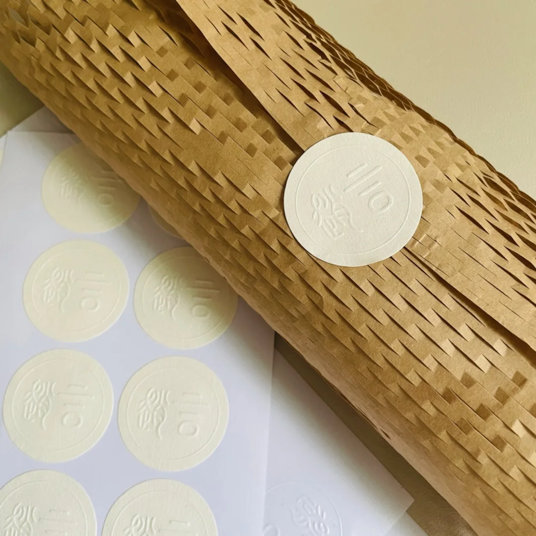 Custom Thank you stickers for small business custom decorative die cut round embossed letterpress business stickers