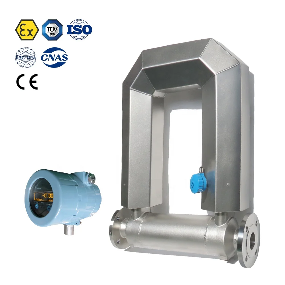 Coriolis mass flow meters to measure mass and density