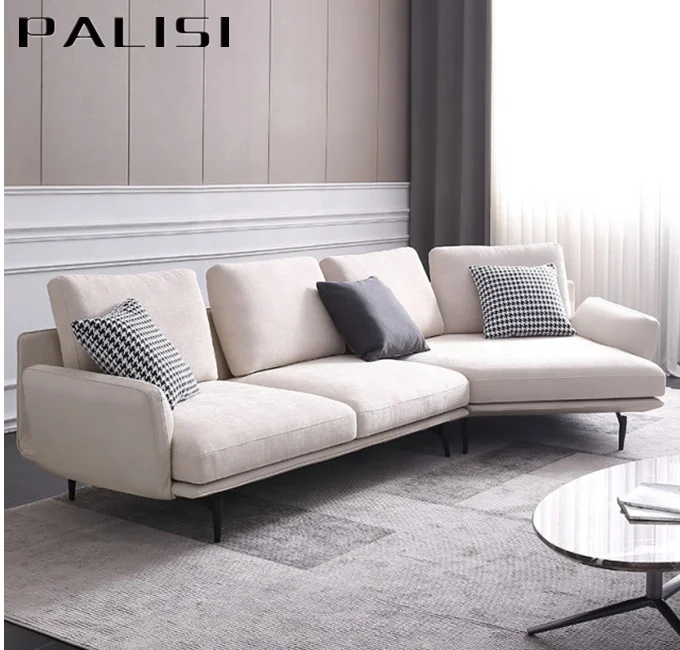 Minimalism Sectional Fabric Chaise Sofa Set Customs Indoor Italian Corner Cozy Sofa Set Living Room Furniture
