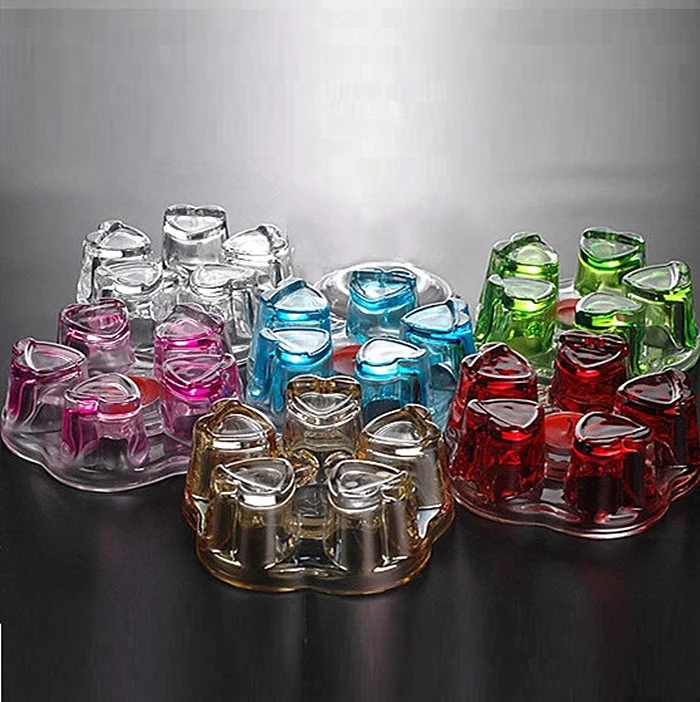 Luxury Candle Wholesale Large Glass Candle Jars Heat Resistant Heart Shaped Glass Candle Holder for Tea Pot Warmer