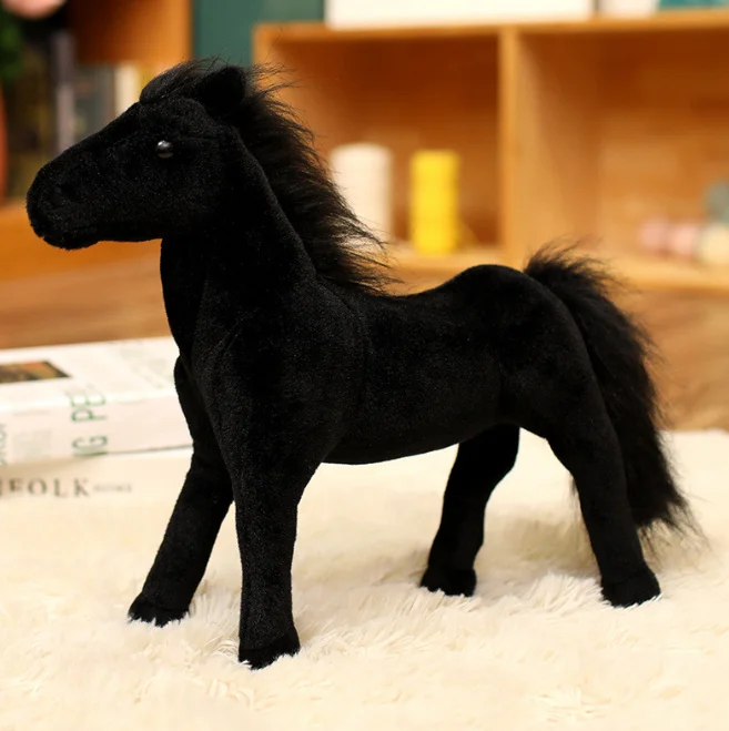 Small size horse plush toy black horse stuffed toy wholesale plush animal toy